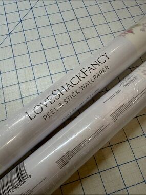 LoveShackFancy White and Pink Floral Peel & Stick Wallpaper